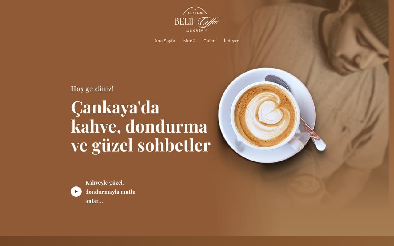 Belif Coffee sitesi önizlemesi